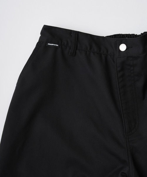 ADAM PATEK(アダムパテック)の「ADAMPATEK/studded T/C twill flare wide trouser/スタッズ付きTCツイルワイドトラウザー(AP2618018)(チノパンツ・レディース・ブラック/ベージュ・2/1)」の4枚目の写真