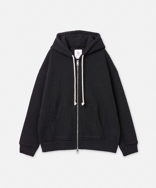 SEAGREEN(シーグリーン)の「SEAGREEN(シーグリーン) BIG WAFFLE HOODIE(パーカー・レディース・イエロー/ブラウン/サックスブルー/ネイビー/ロイヤルブルー/ブラック・3/1/2)」の2枚目の写真
