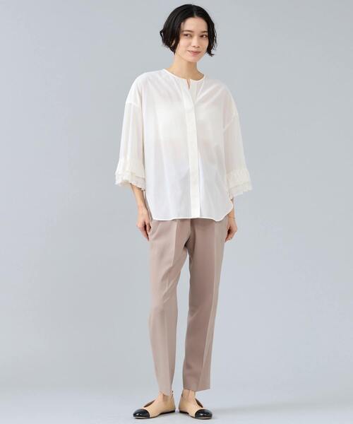 Liesse（リエス）の「フリルスリーブスキッパーブラウス（シャツ/ブラウス・レディース・ブラック/オフホワイト/ブラウン・FREE）」の4枚目の写真