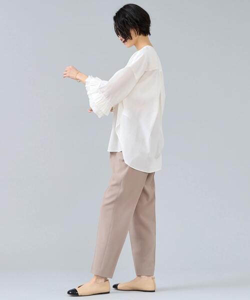 Liesse（リエス）の「フリルスリーブスキッパーブラウス（シャツ/ブラウス・レディース・ブラック/オフホワイト/ブラウン・FREE）」の6枚目の写真