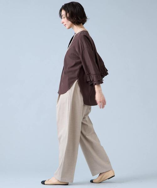 Liesse（リエス）の「フリルスリーブスキッパーブラウス（シャツ/ブラウス・レディース・ブラック/オフホワイト/ブラウン・FREE）」の14枚目の写真