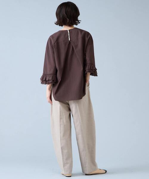 Liesse（リエス）の「フリルスリーブスキッパーブラウス（シャツ/ブラウス・レディース・ブラック/オフホワイト/ブラウン・FREE）」の15枚目の写真