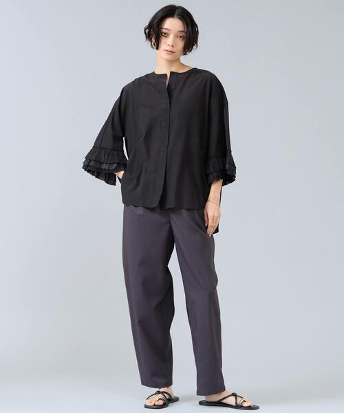 Liesse（リエス）の「フリルスリーブスキッパーブラウス（シャツ/ブラウス・レディース・ブラック/オフホワイト/ブラウン・FREE）」の16枚目の写真