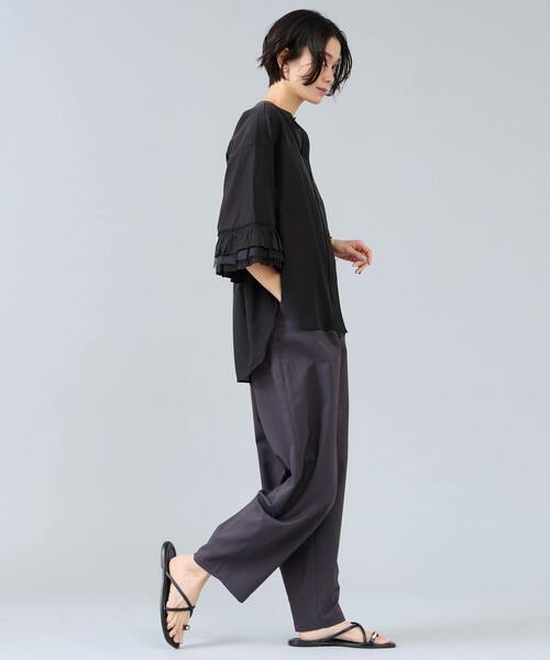 Liesse（リエス）の「フリルスリーブスキッパーブラウス（シャツ/ブラウス・レディース・ブラック/オフホワイト/ブラウン・FREE）」の17枚目の写真