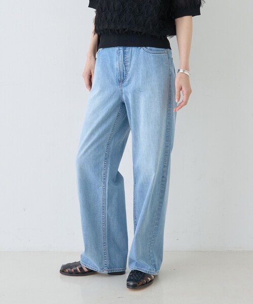 upperhights（アッパーハイツ）の「【upper hights/アッパーハイツ】THE LAZY NICE NID-R ザ レイジー ニース ミッドライズ/ワイドデニム/ウエストサイドゴム（デニムパンツ・レディース・ライトブルー・25/24/23/22/21）」の6枚目の写真