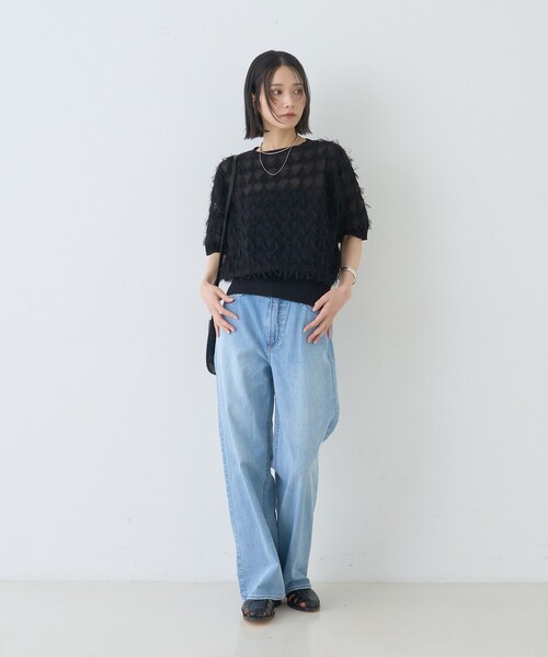 upperhights（アッパーハイツ）の「【upper hights/アッパーハイツ】THE LAZY NICE NID-R ザ レイジー ニース ミッドライズ/ワイドデニム/ウエストサイドゴム（デニムパンツ・レディース・ライトブルー・25/24/23/22/21）」の16枚目の写真