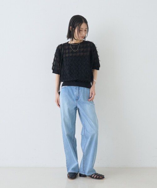 upperhights（アッパーハイツ）の「【upper hights/アッパーハイツ】THE LAZY NICE NID-R ザ レイジー ニース ミッドライズ/ワイドデニム/ウエストサイドゴム（デニムパンツ・レディース・ライトブルー・25/24/23/22/21）」の17枚目の写真