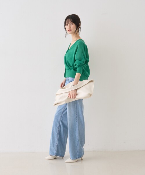 upperhights（アッパーハイツ）の「【upper hights/アッパーハイツ】THE LAZY NICE NID-R ザ レイジー ニース ミッドライズ/ワイドデニム/ウエストサイドゴム（デニムパンツ・レディース・ライトブルー・25/24/23/22/21）」の12枚目の写真