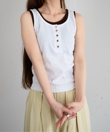 hwyl（ヒュイル）の「カップ付きレイヤードタンクトップ（タンクトップ）」