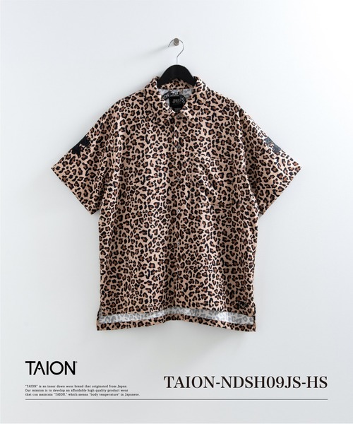 TAION（タイオン）の「【TAION(タイオン)】〈ユニセックス〉ノンダウン ジャパンスペシャル ハーフスリーブ レーヨンシャツ（シャツ/ブラウス・メンズ・オフホワイト/レオパード/ダークネイビー/ブラック系その他7・S/M/L/2XL/XL/3XL）」の4枚目の写真