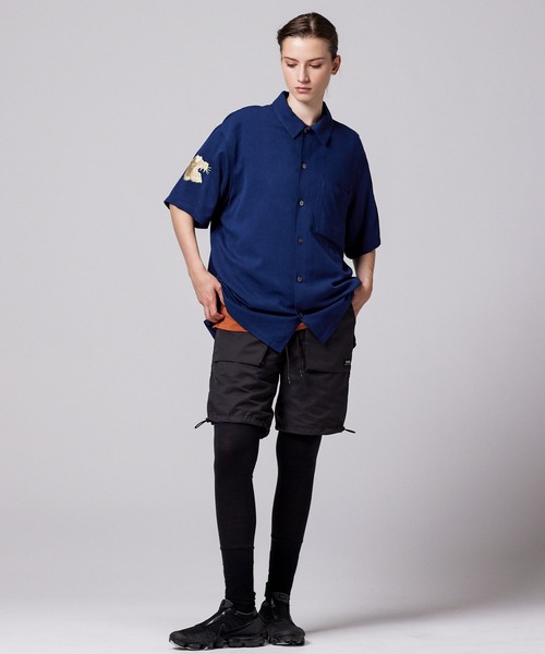 TAION（タイオン）の「【TAION(タイオン)】〈ユニセックス〉ノンダウン ジャパンスペシャル ハーフスリーブ レーヨンシャツ（シャツ/ブラウス・メンズ・オフホワイト/レオパード/ダークネイビー/ブラック系その他7・S/M/L/2XL/XL/3XL）」の15枚目の写真