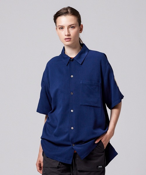 TAION（タイオン）の「【TAION(タイオン)】〈ユニセックス〉ノンダウン ジャパンスペシャル ハーフスリーブ レーヨンシャツ（シャツ/ブラウス・メンズ・オフホワイト/レオパード/ダークネイビー/ブラック系その他7・S/M/L/2XL/XL/3XL）」の16枚目の写真