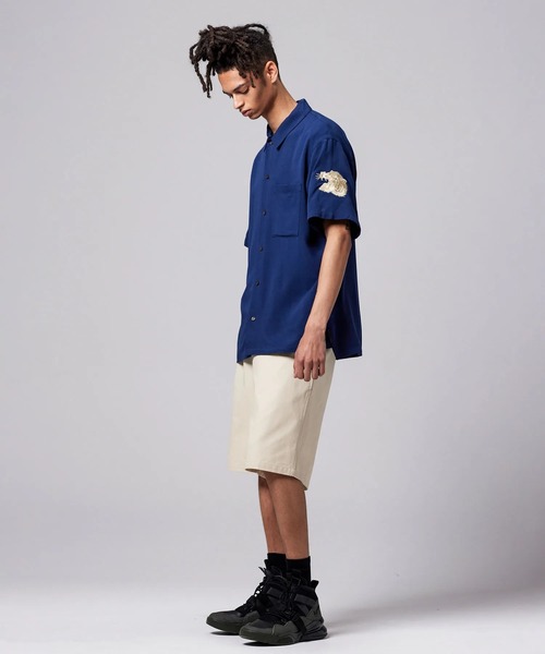 TAION（タイオン）の「【TAION(タイオン)】〈ユニセックス〉ノンダウン ジャパンスペシャル ハーフスリーブ レーヨンシャツ（シャツ/ブラウス・メンズ・オフホワイト/レオパード/ダークネイビー/ブラック系その他7・S/M/L/2XL/XL/3XL）」の20枚目の写真