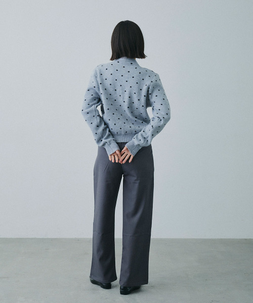 Mirette(ミレット)の「リボンタイ ドットニットカーディガン / Ribbon Tie Dot Knit Cardigan(カーディガン/ボレロ・レディース・グレー・FREE)」の16枚目の写真