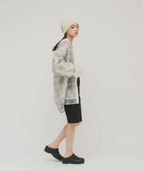 KBF（ケイビーエフ）の「スラブニットビーニー（ニットキャップ/ビーニー・レディース・ブラック/アイボリー・ONE）」の7枚目の写真