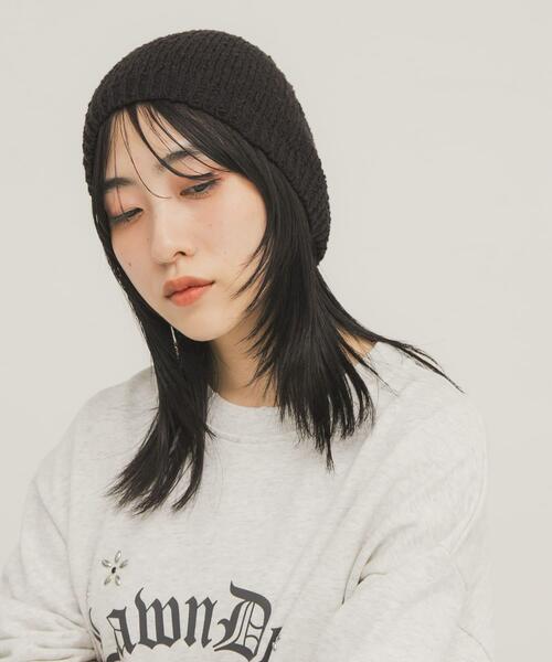 KBF（ケイビーエフ）の「スラブニットビーニー（ニットキャップ/ビーニー・レディース・ブラック/アイボリー・ONE）」の13枚目の写真