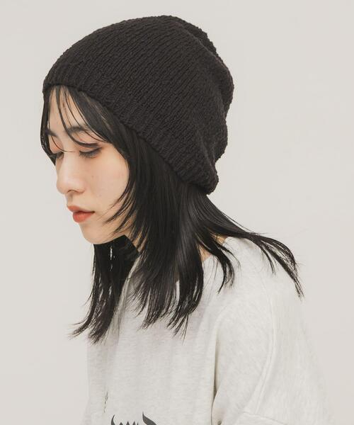 KBF（ケイビーエフ）の「スラブニットビーニー（ニットキャップ/ビーニー・レディース・ブラック/アイボリー・ONE）」の14枚目の写真