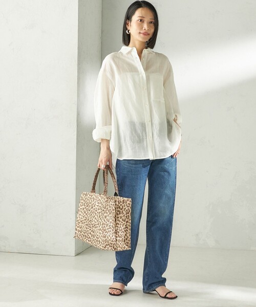 BINDU（ビンドゥー）の「【SHIPS別注】BINDU: レオパード ジャカード トート バッグ（トートバッグ・レディース・ベージュ・ONE SIZE）」の7枚目の写真