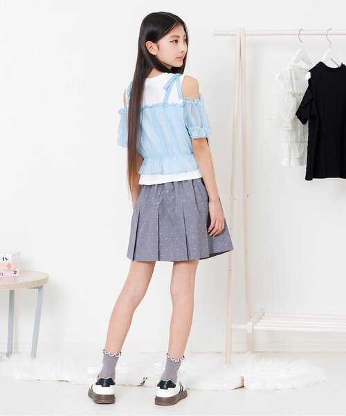 algy(アルジー)の「シアードッキングトップス(Tシャツ/カットソー・キッズ・アイボリー/ブラック/サックスブルー・130/120/160/150/140)」の13枚目の写真