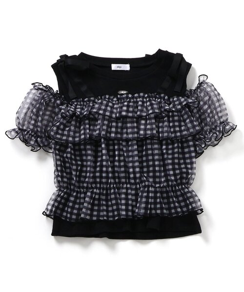 algy(アルジー)の「シアードッキングトップス(Tシャツ/カットソー・キッズ・アイボリー/ブラック/サックスブルー・130/120/160/150/140)」の20枚目の写真