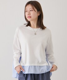 ストライプ切替プルオーバー