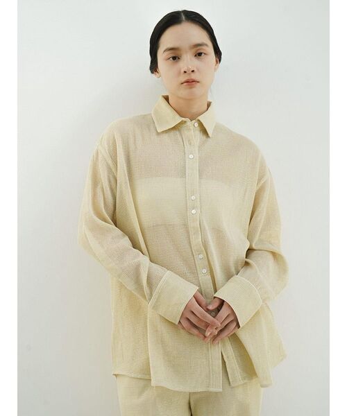 FIKA.（フィーカ）の「Glitter mesh shirt（シャツ/ブラウス・レディース・シルバー/ゴールド・MEDIUM）」の7枚目の写真