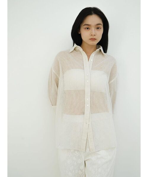 FIKA.（フィーカ）の「Glitter mesh shirt（シャツ/ブラウス・レディース・シルバー/ゴールド・MEDIUM）」の11枚目の写真