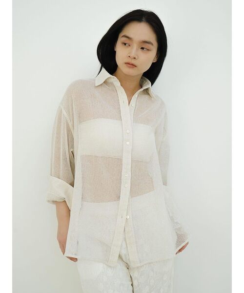 FIKA.（フィーカ）の「Glitter mesh shirt（シャツ/ブラウス・レディース・シルバー/ゴールド・MEDIUM）」の14枚目の写真