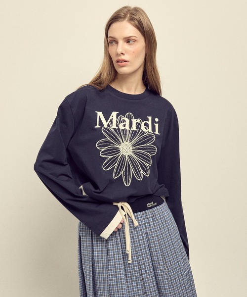 Mardi Mercredi(マルディメクルディ)の「TSHIRT LONG SLEEVE FLOWERMARDI LAYERED DETAIL / Tシャツ ロングスリーブ フラワーマルディ レイヤード ディテール(Tシャツ/カットソー・レディース・オートミール/クリーム/ブラック×ホワイト/ネイビー・FREE)」の17枚目の写真