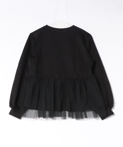 Lace Ladies(レースレディース)の「チュール ドッキング ペプラム 長袖 ブルオーバー(Tシャツ/カットソー・レディース・グレー/ブラック・FREE)」の3枚目の写真