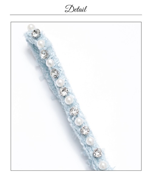 DAZZY(デイジー)の「パステルツイードオフショルフリルパールビジュータイトミニ丈キャバドレス(ドレス・レディース・ピンク/ブルー・L/S/M)」の18枚目の写真