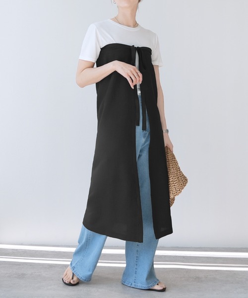 reca(レカ)の「エンボス加工巻きスカート付きワイドパンツ(スカート・レディース・ブラウン系その他/ブラック・FREE)」の22枚目の写真