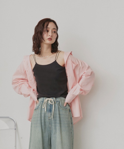 ad thie(アドティエ)の「CICA配合 ダブルストラップ カップ付きリブキャミソール(キャミソール・レディース・オフホワイト/ブラック・FREE)」の13枚目の写真