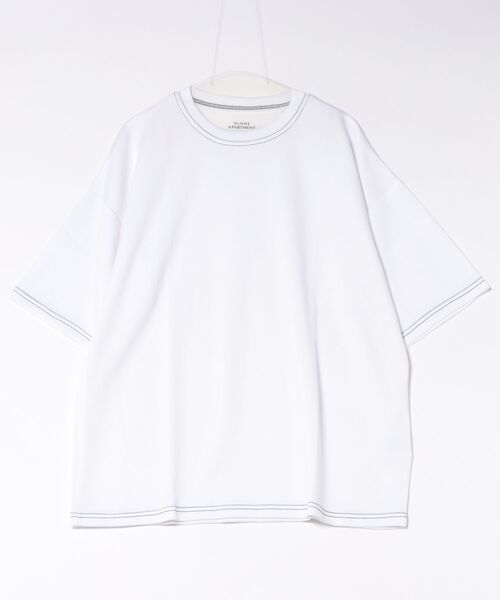 8(eight)(エイト)の「ワイドシルエット 半袖Tシャツ 配色ステッチ(Tシャツ/カットソー・メンズ・ホワイト/スミクロ/ブラック・MEDIUM/LARGE/X-LARGE)」の1枚目の写真
