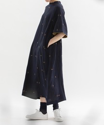 nop de nod（ノップドゥノッド）の「リネンレーヨン刺繍フレアースリーブワンピース（ワンピース）」