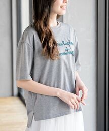 ハブラシ刺繍6分袖T