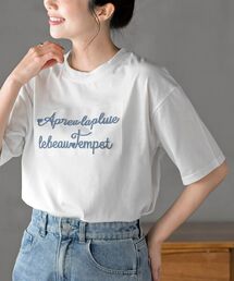 ハブラシ刺繍6分袖T