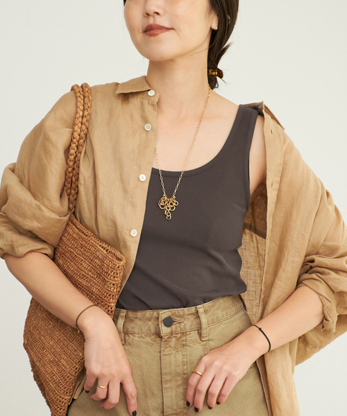 plage（プラージュ）の「《追加》sandwash loose タンク（タンクトップ・レディース・チャコールグレー/ブラウン/ホワイト・FREE）」の3枚目の写真