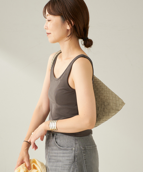 plage（プラージュ）の「《追加》sandwash loose タンク（タンクトップ・レディース・チャコールグレー/ブラウン/ホワイト・FREE）」の4枚目の写真