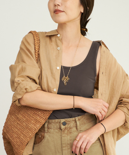 plage（プラージュ）の「《追加》sandwash loose タンク（タンクトップ・レディース・チャコールグレー/ブラウン/ホワイト・FREE）」の10枚目の写真