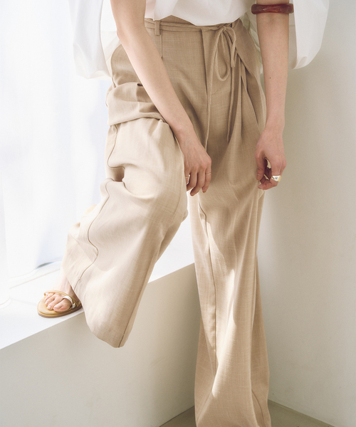 Noble（ノーブル）の「SUNCOO/サンクー タックワイドパンツ（その他パンツ・レディース・ベージュ・FREE）」の2枚目の写真