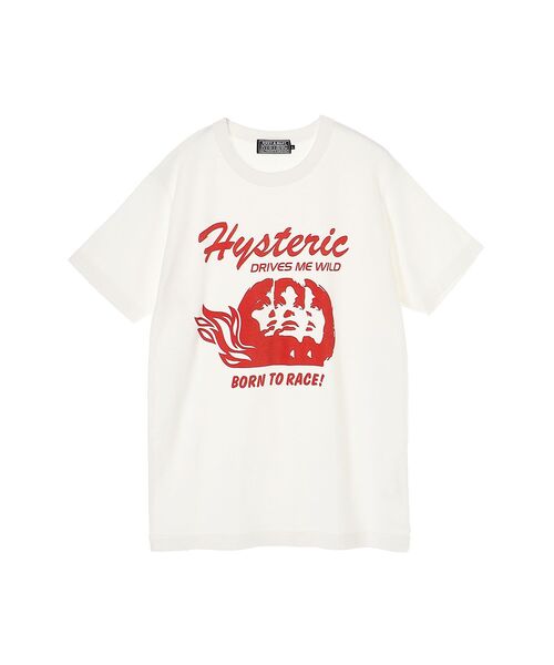 HYSTERIC GLAMOUR(ヒステリックグラマー)の「BORN TO RACE Tシャツ(Tシャツ/カットソー・メンズ・カーキ/ブラック/ホワイト・X-LARGE/LARGE/MEDIUM/SMALL)」の1枚目の写真