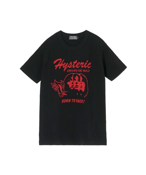 HYSTERIC GLAMOUR(ヒステリックグラマー)の「BORN TO RACE Tシャツ(Tシャツ/カットソー・メンズ・カーキ/ブラック/ホワイト・X-LARGE/LARGE/MEDIUM/SMALL)」の2枚目の写真