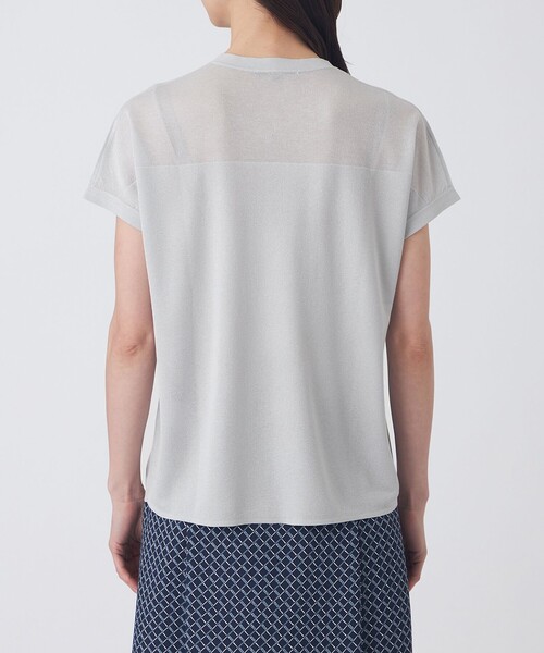 TRANS WORK(トランスワーク)の「【ウォッシャブル】シャイニーシアーニットプルオーバー(Tシャツ/カットソー・レディース・グレー系その他/ベージュ/ブラック・38/40)」の11枚目の写真