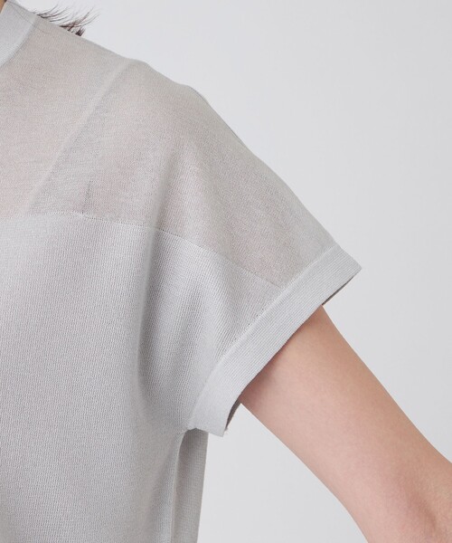 TRANS WORK(トランスワーク)の「【ウォッシャブル】シャイニーシアーニットプルオーバー(Tシャツ/カットソー・レディース・グレー系その他/ベージュ/ブラック・38/40)」の12枚目の写真