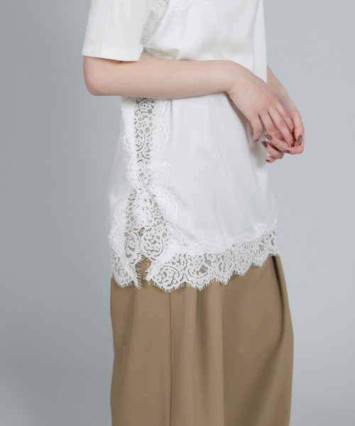 select MOCA Et(セレクトモカエト)の「【Et】Lace Satin Camisole(キャミソール・レディース・ブラウン/ホワイト/ブラック・FREE)」の18枚目の写真