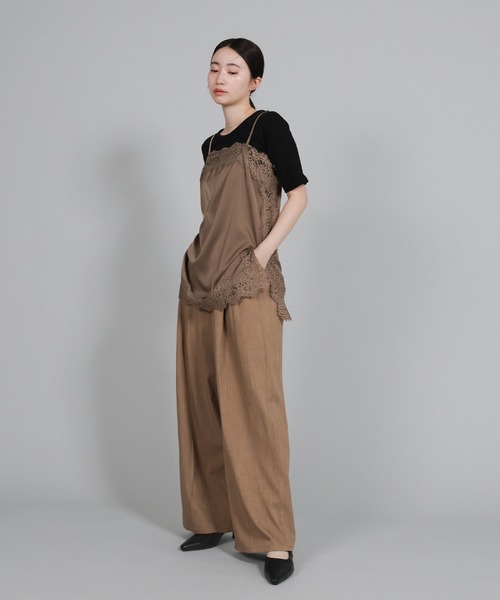 select MOCA Et(セレクトモカエト)の「【Et】Lace Satin Camisole(キャミソール・レディース・ブラウン/ホワイト/ブラック・FREE)」の9枚目の写真