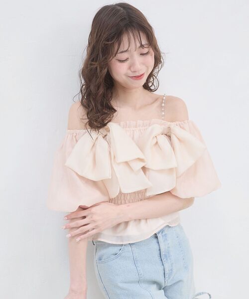MAJESTIC LEGON(マジェスティックレゴン)の「ダブルリボンバルーンブラウス(シャツ/ブラウス・レディース・ピンク/イエロー/ブラック/ブルー・MEDIUM)」の16枚目の写真