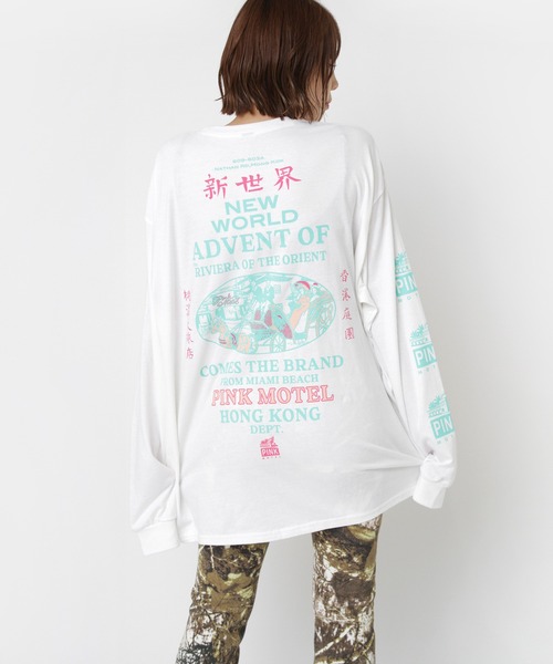 RNA(アールエヌエー)の「M2558 PINKMOTEL 新世界ポケロンT(Tシャツ/カットソー・レディース・ネイビー/ホワイト・MEDIUM)」の2枚目の写真