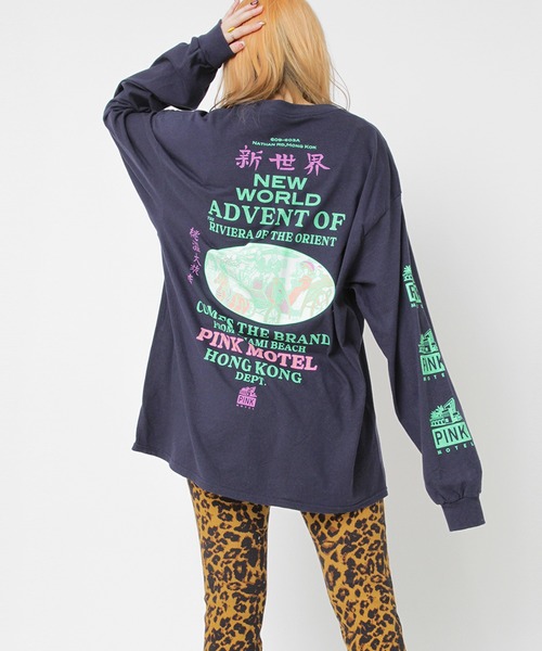 RNA(アールエヌエー)の「M2558 PINKMOTEL 新世界ポケロンT(Tシャツ/カットソー・レディース・ネイビー/ホワイト・MEDIUM)」の4枚目の写真